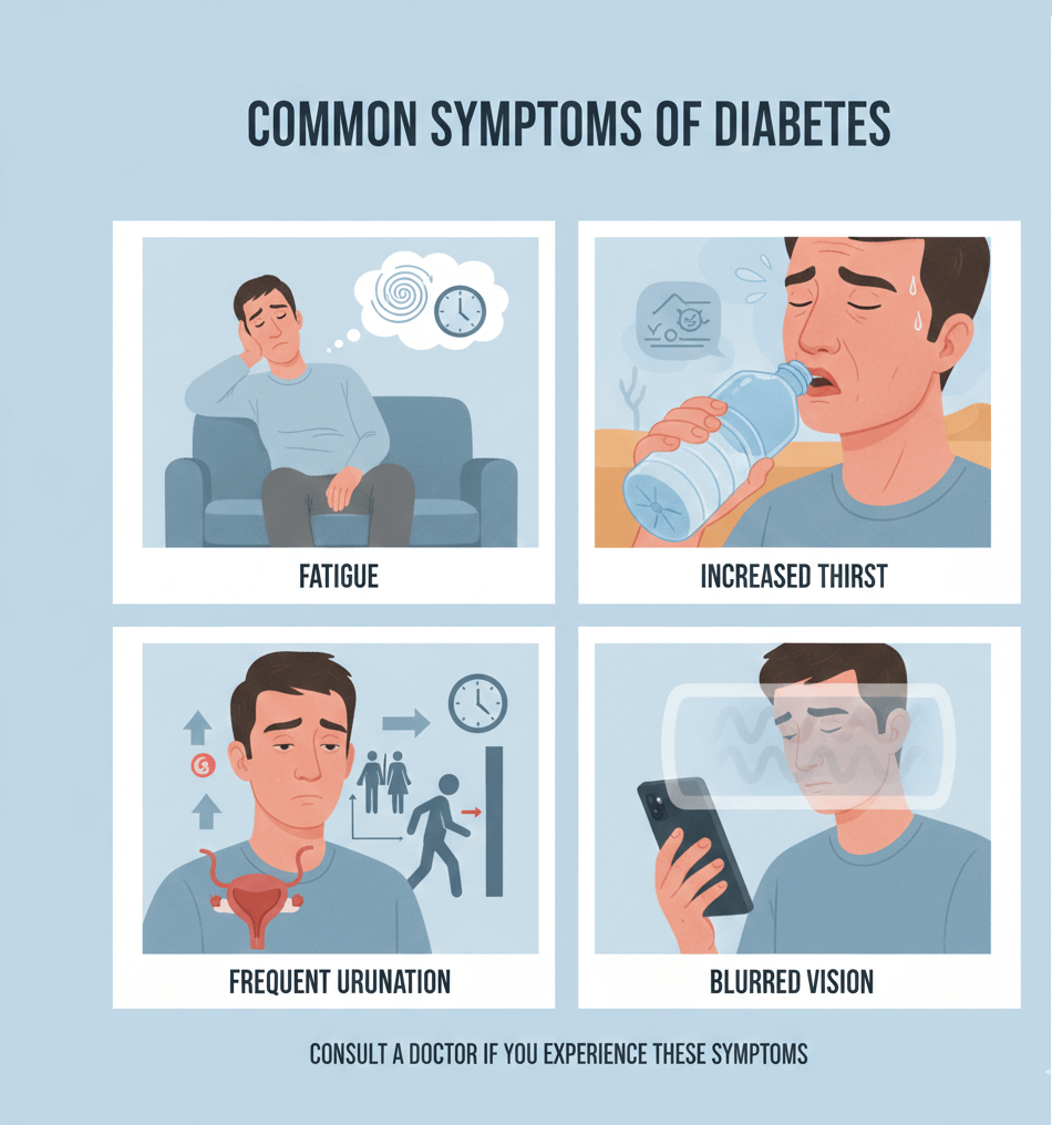 What are the early signs of diabetes in adults?